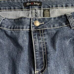 Love Indigo size 22 relaxed fit straight leg jeans embellished